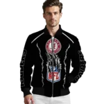 customized las vegas raiders claw blood black bomber jacket best selling