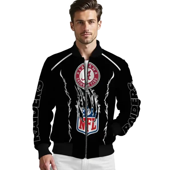 customized las vegas raiders claw blood black bomber jacket high quality