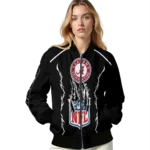 customized las vegas raiders claw blood black bomber jacket best selling