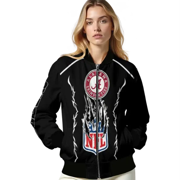 customized las vegas raiders claw blood black bomber jacket latest model