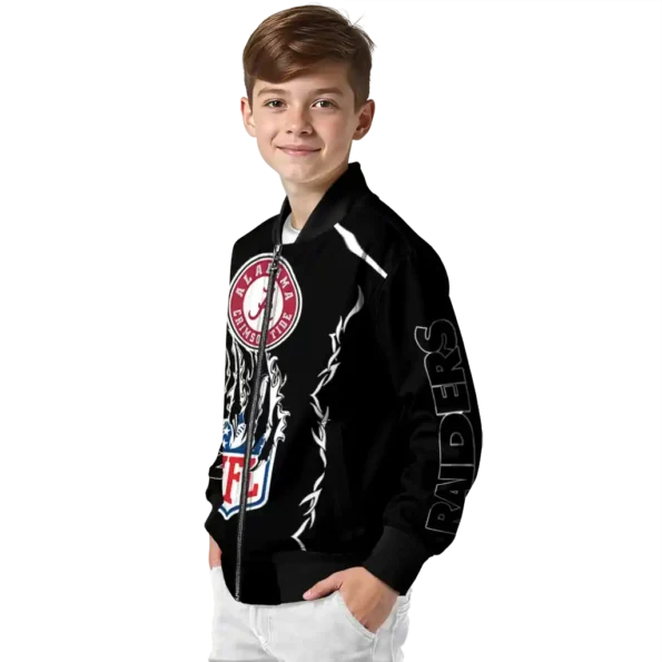 customized las vegas raiders claw blood black bomber jacket trendy