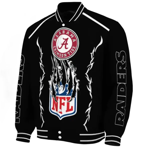 customized las vegas raiders claw blood black varsity jacket best selling