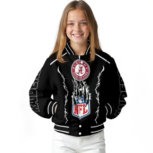 customized las vegas raiders claw blood black varsity jacket top rated