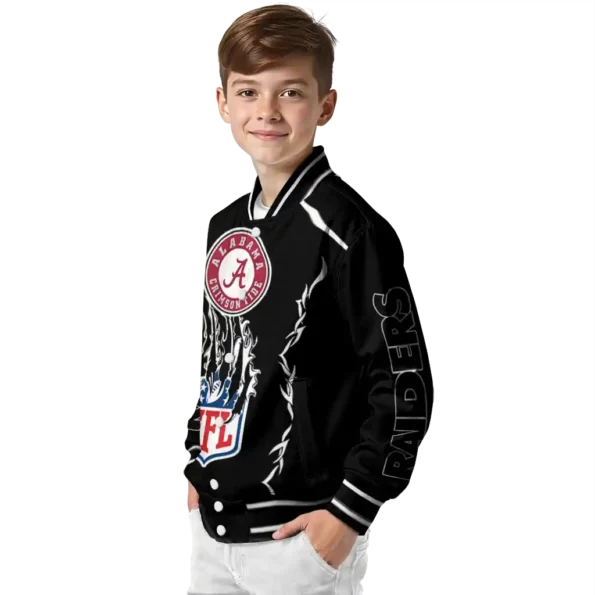 customized las vegas raiders claw blood black varsity jacket trendy