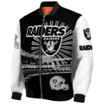 customized las vegas raiders ferris arena black white bomber jacket best selling