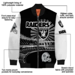 customized las vegas raiders ferris arena black white bomber jacket best selling