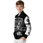 customized las vegas raiders ferris arena black white bomber jacket best selling