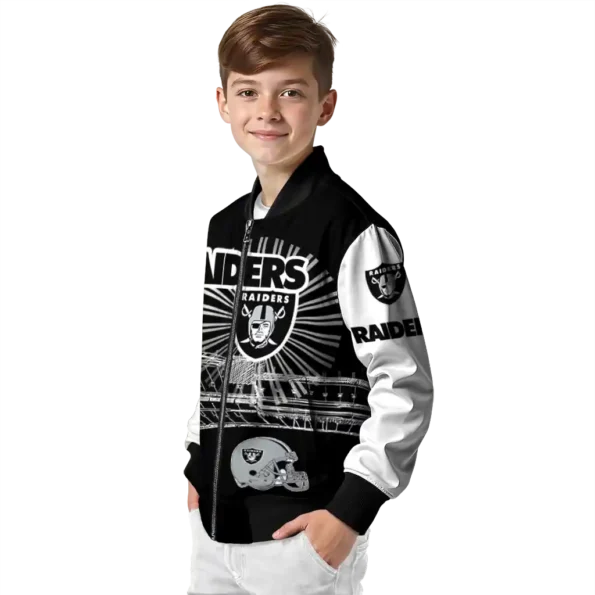 customized las vegas raiders ferris arena black white bomber jacket trendy