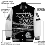 customized las vegas raiders ferris arena black white varsity jacket best selling