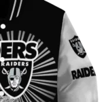 customized las vegas raiders ferris arena black white varsity jacket best selling
