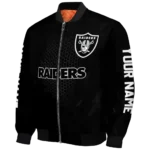 customized las vegas raiders hexagon mesh black bomber jacket best selling