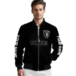 customized las vegas raiders hexagon mesh black bomber jacket best selling