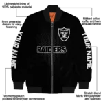 customized las vegas raiders hexagon mesh black bomber jacket best selling