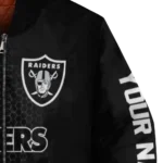 customized las vegas raiders hexagon mesh black bomber jacket best selling