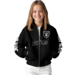 customized las vegas raiders hexagon mesh black bomber jacket best selling