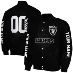 customized las vegas raiders hexagon mesh black varsity jacket best selling