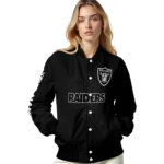 customized las vegas raiders hexagon mesh black varsity jacket best selling