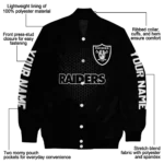 customized las vegas raiders hexagon mesh black varsity jacket best selling