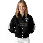 customized las vegas raiders hexagon mesh black varsity jacket best selling