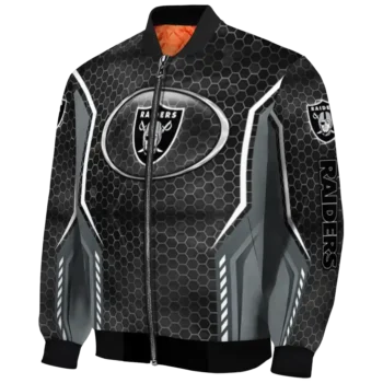 customized las vegas raiders power plate black bomber jacket best selling