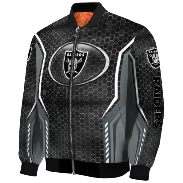 customized las vegas raiders power plate black bomber jacket best selling