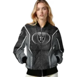 customized las vegas raiders power plate black bomber jacket best selling