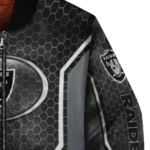customized las vegas raiders power plate black bomber jacket best selling