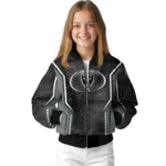 customized las vegas raiders power plate black bomber jacket best selling