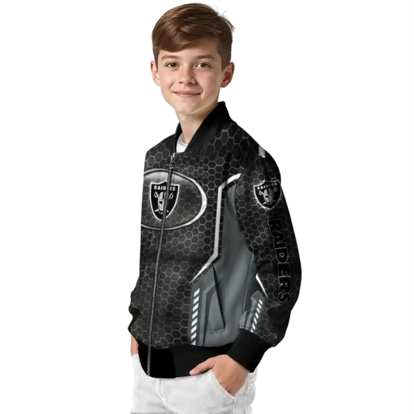 customized las vegas raiders power plate black bomber jacket trendy