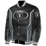 customized las vegas raiders power plate black varsity jacket best selling