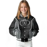 customized las vegas raiders power plate black varsity jacket best selling