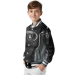 customized las vegas raiders power plate black varsity jacket best selling