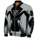 customized las vegas raiders spider mark black grey crocs bomber jacket best selling