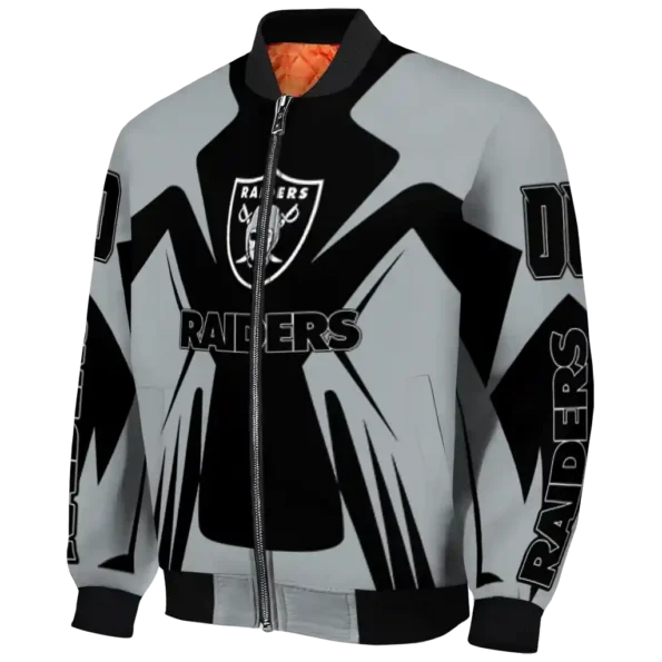 customized las vegas raiders spider mark black grey crocs bomber jacket best selling