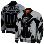customized las vegas raiders spider mark black grey crocs bomber jacket best selling