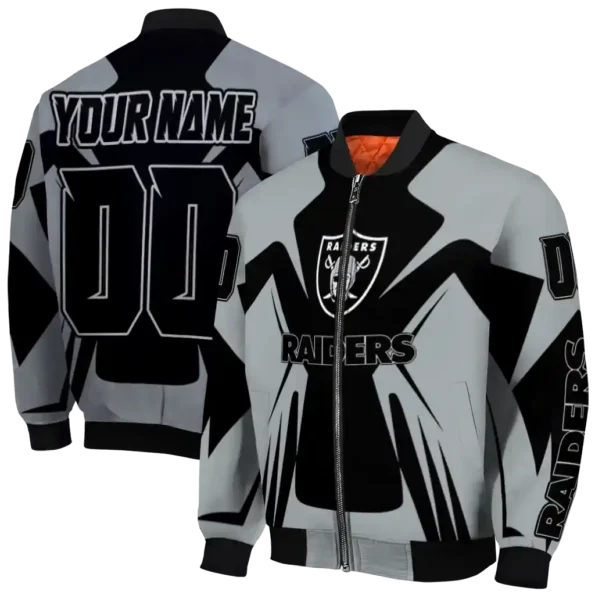 customized las vegas raiders spider mark black grey crocs bomber jacket fashion forward