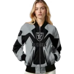 customized las vegas raiders spider mark black grey crocs bomber jacket best selling