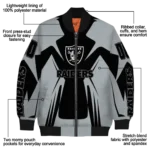 customized las vegas raiders spider mark black grey crocs bomber jacket best selling