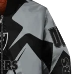 customized las vegas raiders spider mark black grey crocs bomber jacket best selling