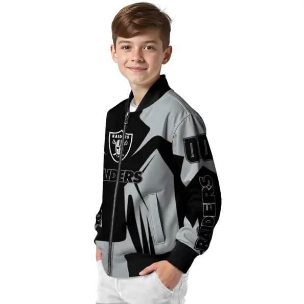 customized las vegas raiders spider mark black grey crocs bomber jacket trendy