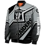 customized las vegas raiders star burst black bomber jacket best selling