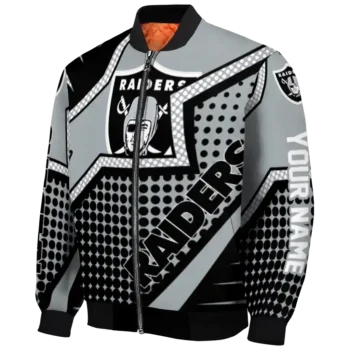 customized las vegas raiders star burst black bomber jacket best selling