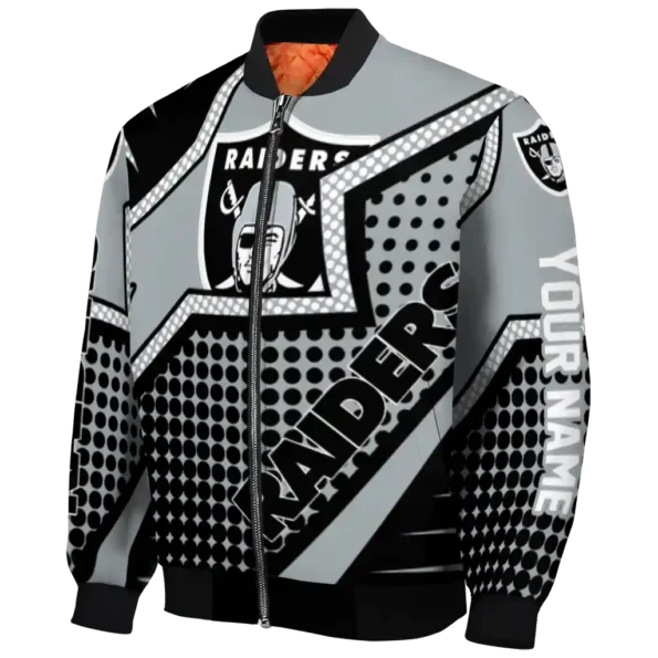 customized las vegas raiders star burst black bomber jacket best selling