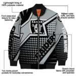 customized las vegas raiders star burst black bomber jacket best selling