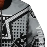 customized las vegas raiders star burst black bomber jacket best selling