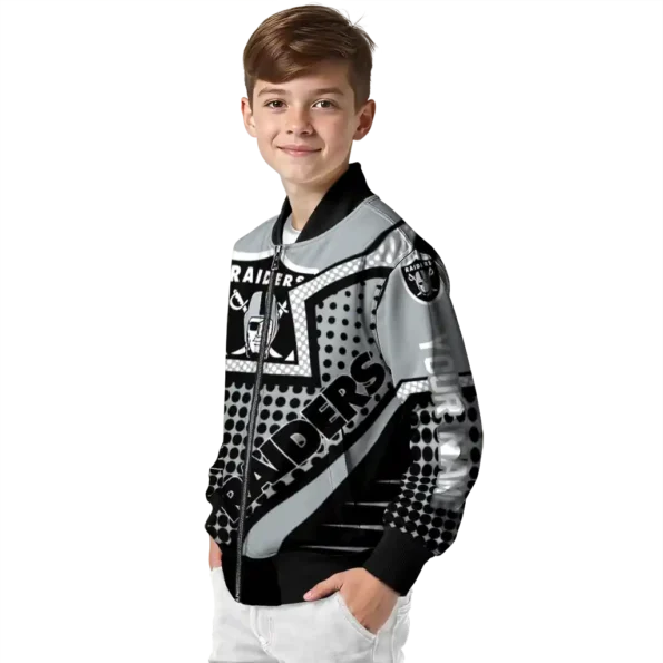 customized las vegas raiders star burst black bomber jacket trendy