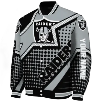 customized las vegas raiders star burst black varsity jacket best selling