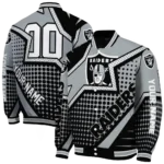 customized las vegas raiders star burst black varsity jacket best selling
