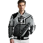 customized las vegas raiders star burst black varsity jacket best selling