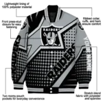 customized las vegas raiders star burst black varsity jacket best selling